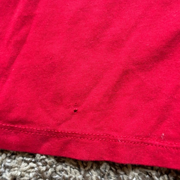 Karl Lagerfeld Red Gold Sequin Silhouette Signature T-Shirt Size Small - Picture 4 of 5